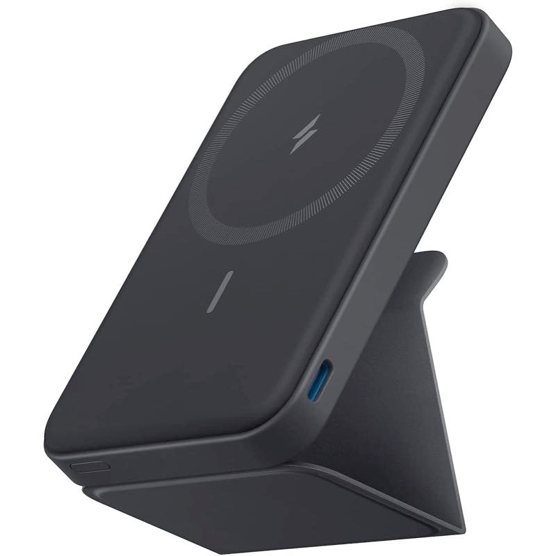 比較対象の一つ、Anker622 A1614の本体と折りたたみスタンド（メーカー商品画像）