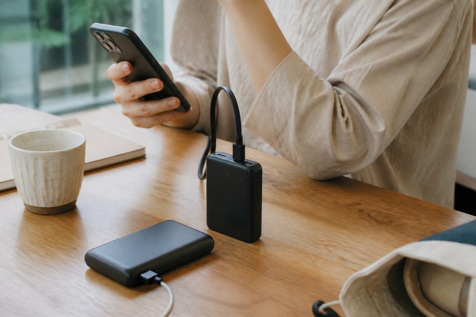 Anker Power Bank Fusion 5000mAhとNano Power Bank 10000mAhを比較｜違い・選び方の利用シーンをイメージした画像